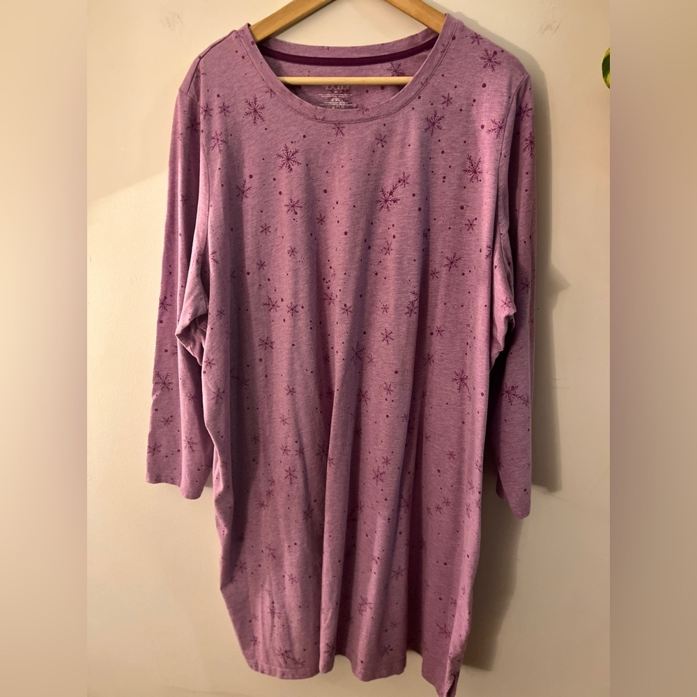 Voglo Snowflake Sleep Shirt / Nightgown 3X